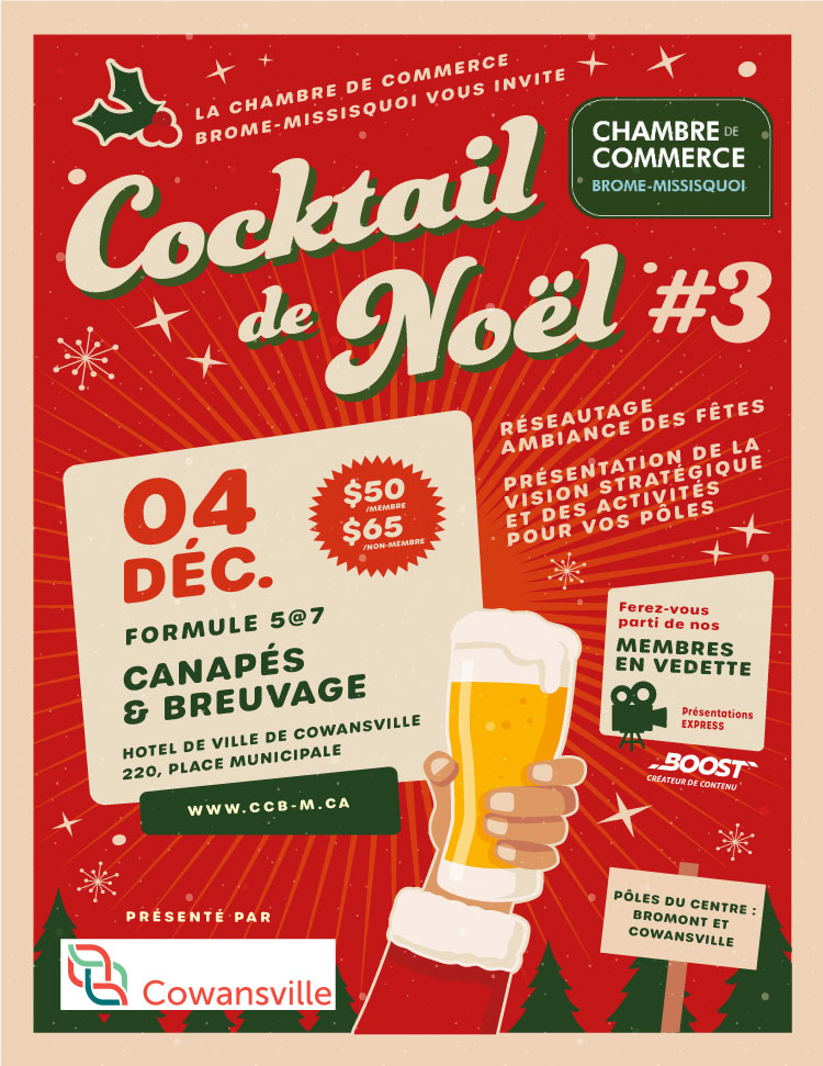 Troisième cocktail de Noël de la CCB-M Pôles Nord-Sud - Cowansville et Bromont - 4 décembre 2024